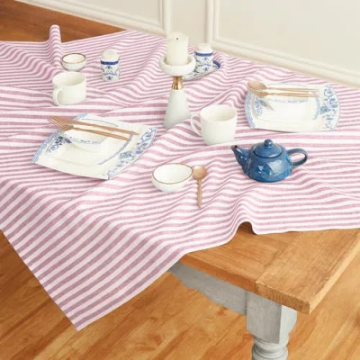 Solino Home Linen Table Throw In Pink