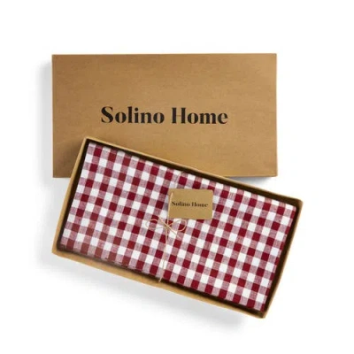 Solino Home Linen Table Throw In Red