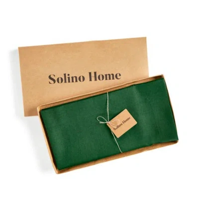 Solino Home Linen Table Throw In Green