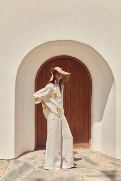 Lanhtropy Cupid Metallic Linen Shirt In White