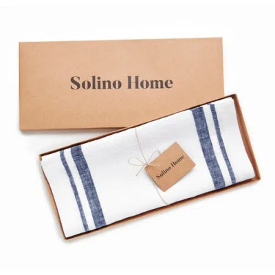 Solino Home Linen Table Runner In White