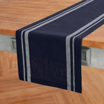 Solino Home Linen Table Runner In Blue