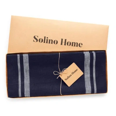 Solino Home Linen Table Runner In Blue