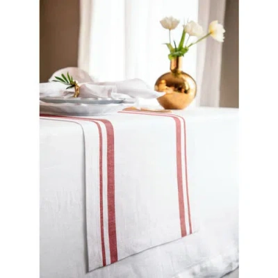 Solino Home Linen Table Runner In White