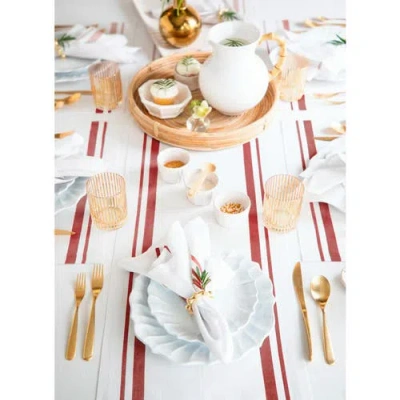 Solino Home Linen Table Runner In White