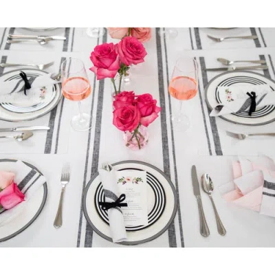 Solino Home Linen Table Runner In White