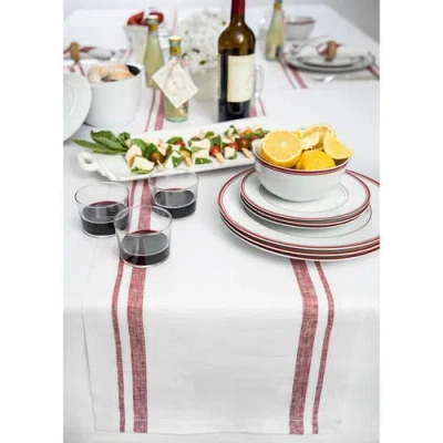Solino Home Linen Table Runner In White