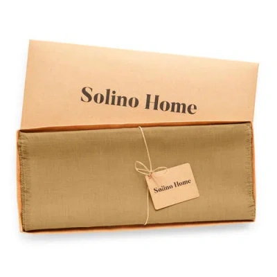 Solino Home Linen Table Runner In Brown