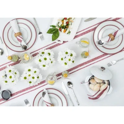 Solino Home Linen Table Runner In White