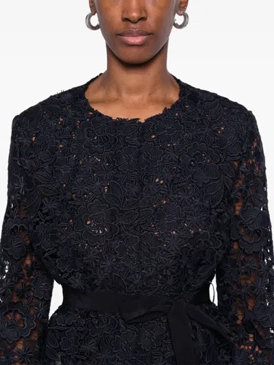 P.a.r.o.s.h Parosh Floral Lace Jacket In Black