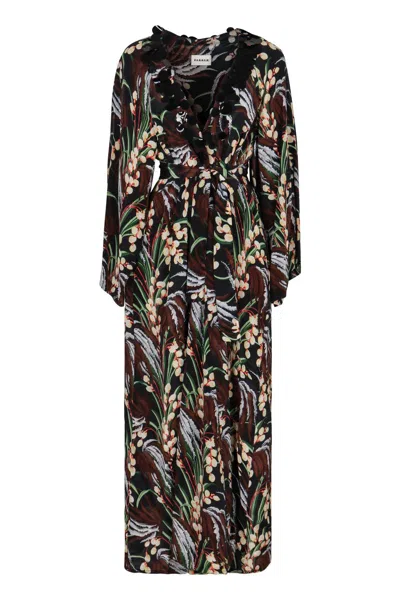 P.a.r.o.s.h Parosh Printed Crepe Dress In Black
