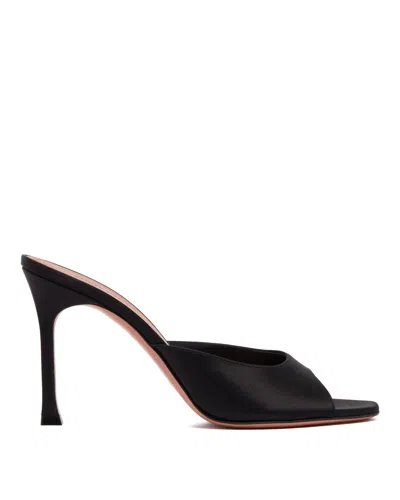 Amina Muaddi Satin Alexa Mules 105 In Black