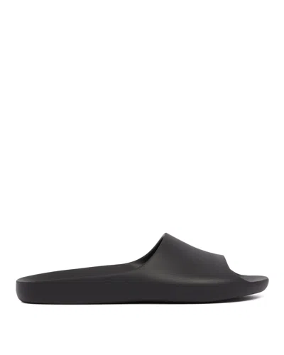 The Row Ama Rubber Flat Slide Sandals In Black
