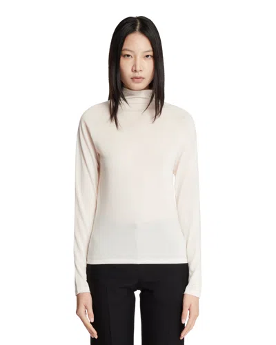 The Row Diye Silk-cotton Turtleneck Sweater In Porcelain