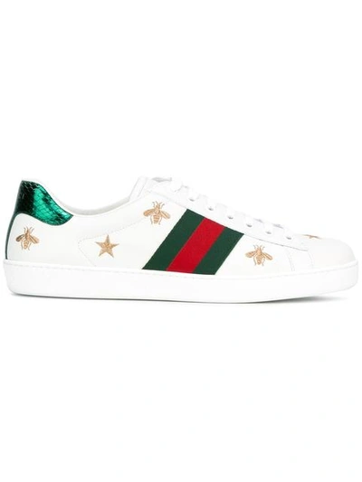 Shop Gucci Ace Embroidered Sneakers
