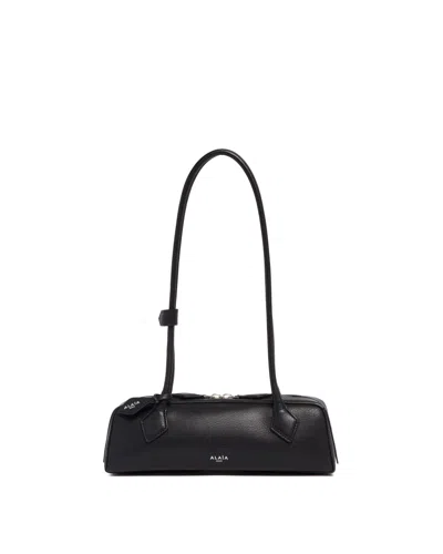 Alaïa Womens Noir Le Teckel Branded-tag Leather Shoulder Bag In Black