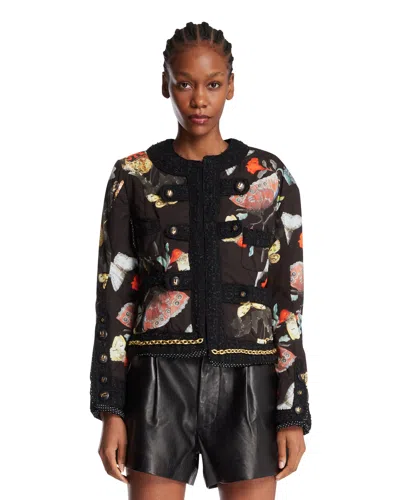 Undercover Black Printed Cotton Jacket In Black