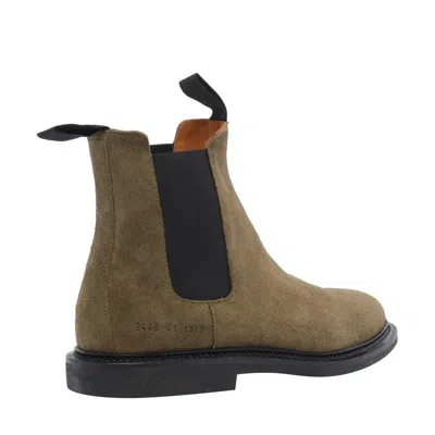 Common Projects Men Waxed Suede Chelsea Booties In Brown