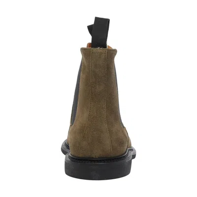 Common Projects Men Waxed Suede Chelsea Booties In Brown