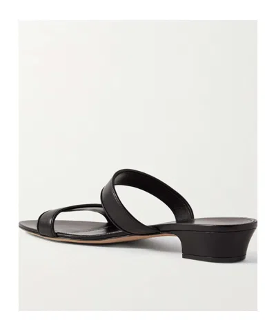 The Row Open Toe Low Heel Sandals In Black