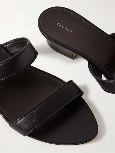 The Row Open Toe Low Heel Sandals In Black