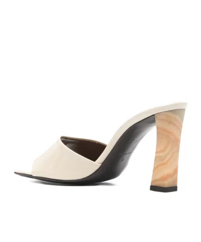 Giuseppe Zanotti Sandals Square Toe Open Block Heel In White