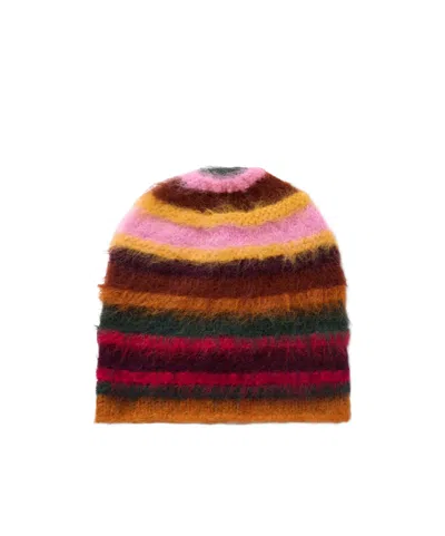 The Elder Statesman Thistle Pacific Striped Alpaca Wool Blend Knit Cap In Multi