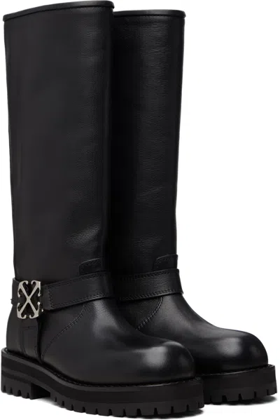 Off-white Off Track High Boots In Black
