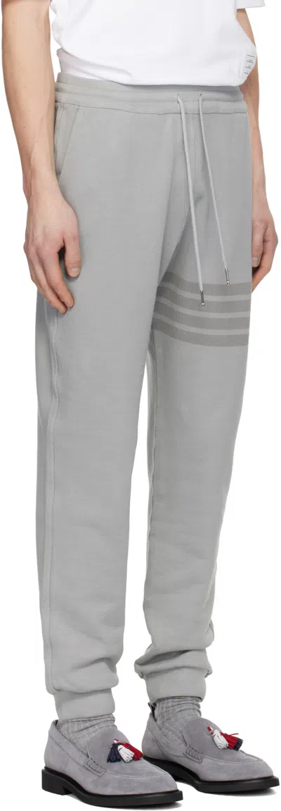 Thom Browne Loopback Four-bar Track Pants In Gray
