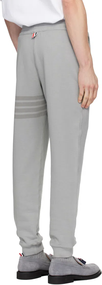 Thom Browne Loopback Four-bar Track Pants In Gray