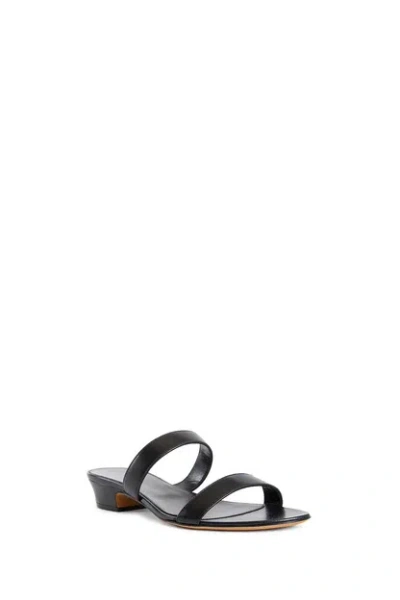 The Row Open Toe Low Heel Sandals In Black