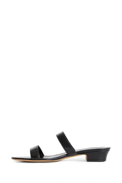 The Row Open Toe Low Heel Sandals In Black