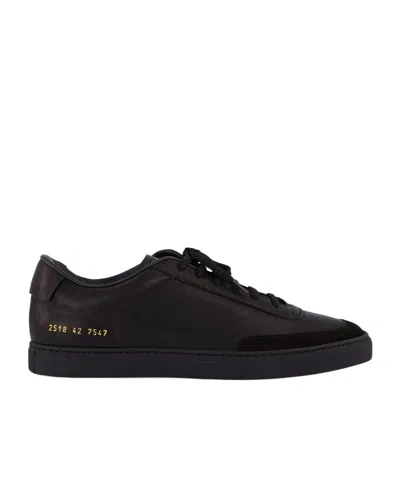 Common Projects Court Classic Sneakers In Black Suede And Leather In Black