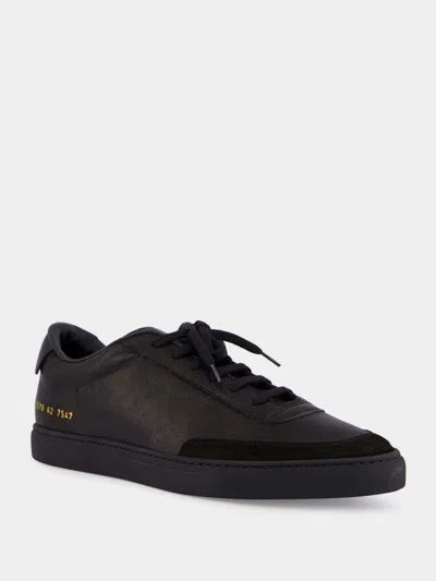 Common Projects Court Classic Sneakers In Black Suede And Leather In Black