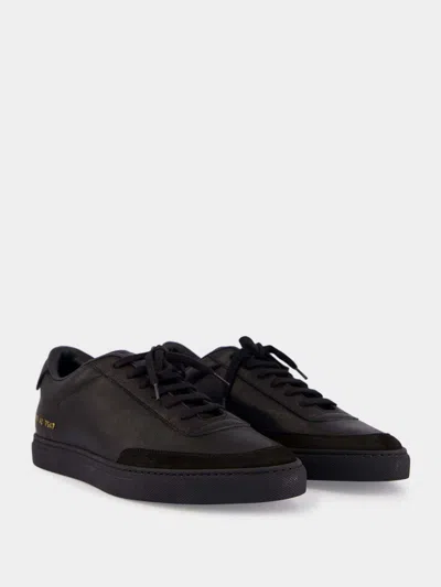 Common Projects Court Classic Sneakers In Black Suede And Leather In Black