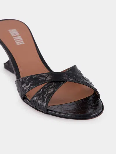 Paris Texas Nina Python-print Leather Wedge Mule Sandals In Multi