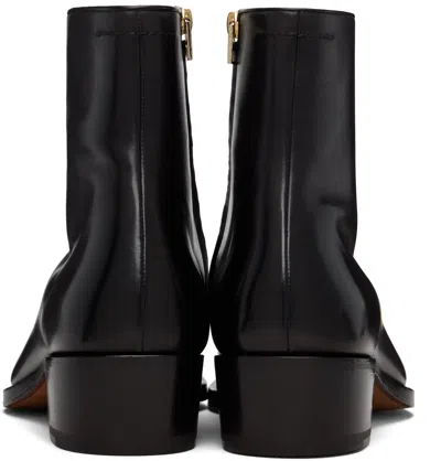 Tom Ford Black Burnished Leather Vincent Boots In Black