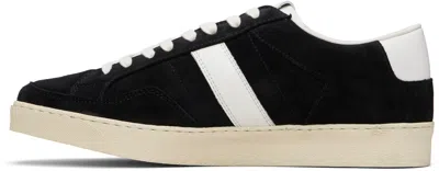 Tom Ford Blake Sneakers Suede Upper Contrast Stripe Rubber Sole In Black