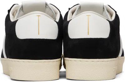 Tom Ford Blake Sneakers Suede Upper Contrast Stripe Rubber Sole In Black