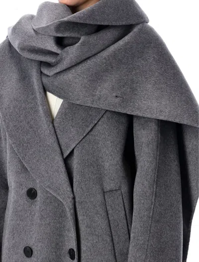 Rohe Signature Double-faced Scarf Coat In Gray