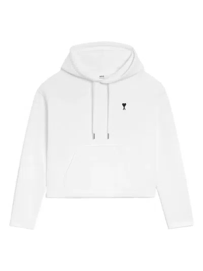 Ami Alexandre Mattiussi Ami Paris Ami Paris De Coeur Cotton Hoodie In White