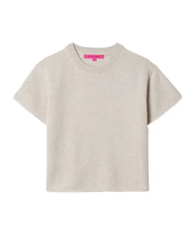 The Elder Statesman Short-sleeved Cashmere Sweater In Neutral