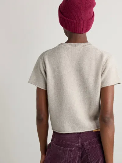 The Elder Statesman Short-sleeved Cashmere Sweater In Neutral