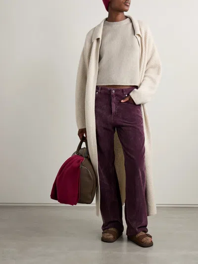 The Elder Statesman Short-sleeved Cashmere Sweater In Neutral