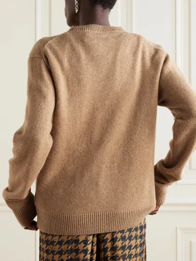 The Elder Statesman Crew Neck Cashmere Sweater In Brown