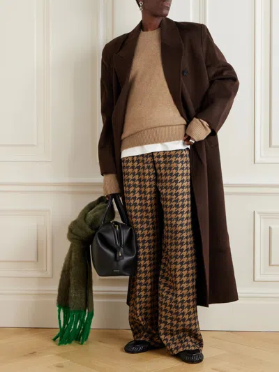 The Elder Statesman Crew Neck Cashmere Sweater In Brown