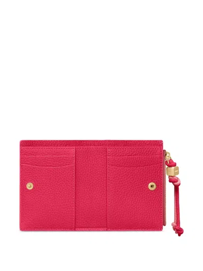 Maison De Sabre Pebbled Bifold Wallet In Pink