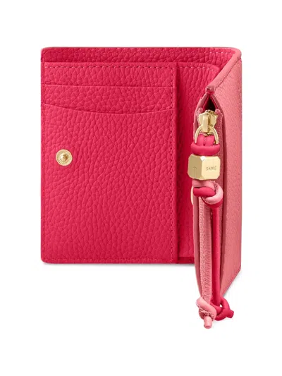 Maison De Sabre Pebbled Bifold Wallet In Pink