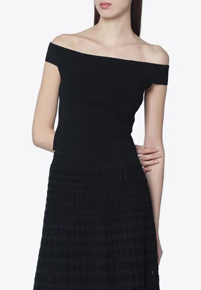 Simkhai Off-shoulder Cropped Top In Black