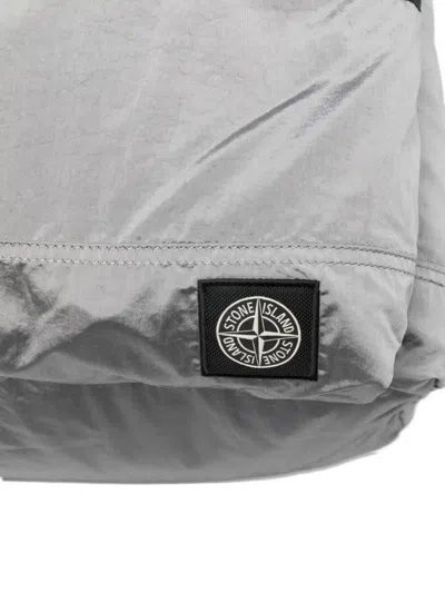 Stone Island Backpack Adjustable Straps Front Zip Pocket Handle In Purple